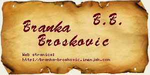 Branka Brošković vizit kartica